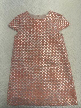 Marie Chantal Coral Dress with Silver Metallic Accents